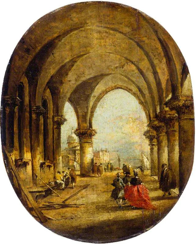 Capriccio con l'arco del palazzo dei Dogi e San Giorgio Maggiore - Francesco Guardi