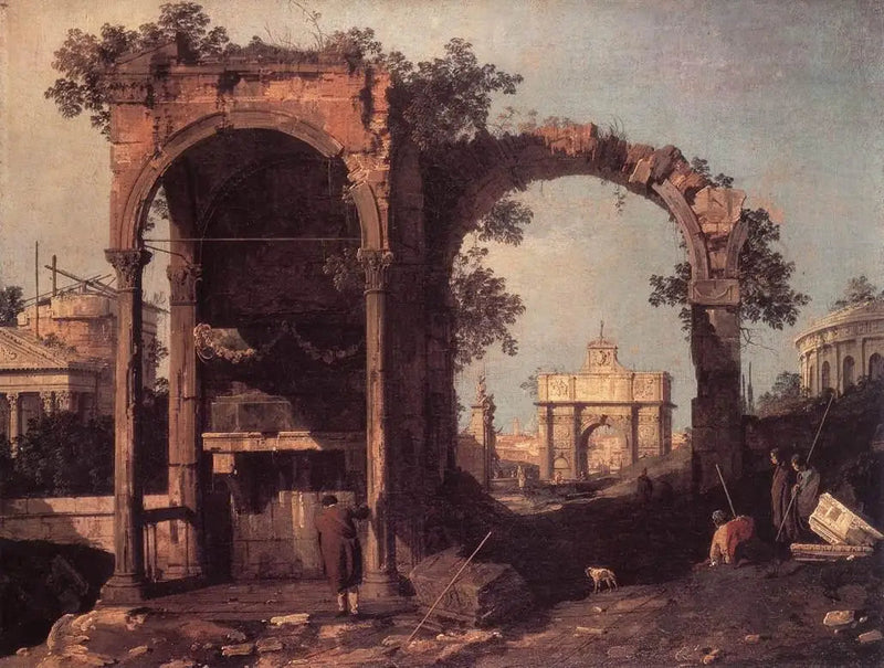 Capriccio con rovine ed edifici classici - Canaletto