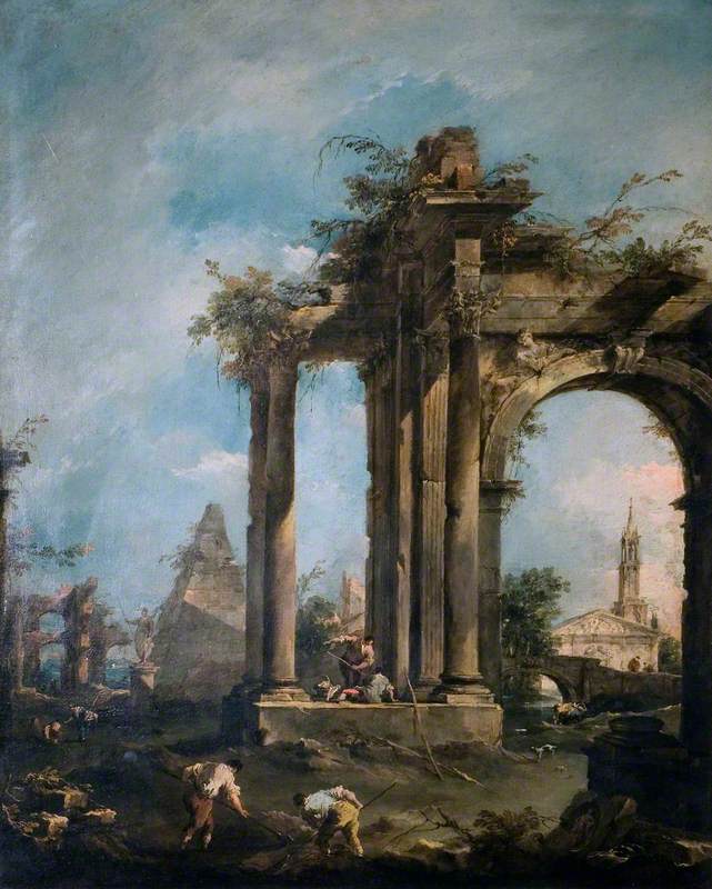 Capriccio con rovine e figure - Francesco Guardi