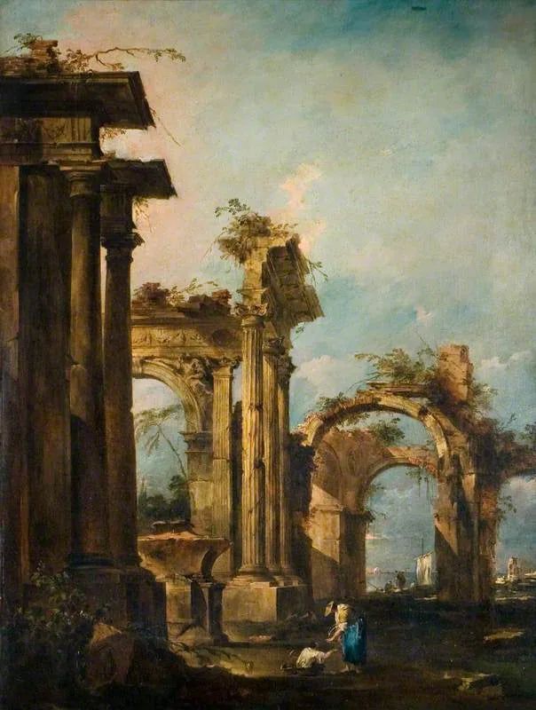 Capriccio con rovine e figure - Francesco Guardi