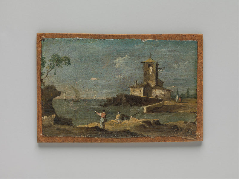 Capriccio avec une tour carrée et deux maisons - Francesco Guardi
