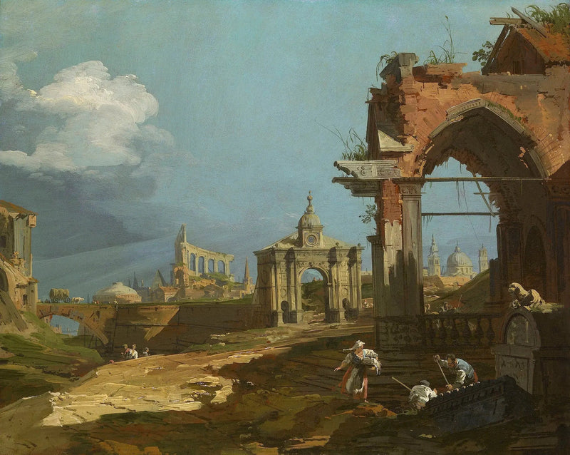Capriccio con un arco appuntito - Canaletto