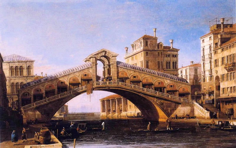 Capriccio del Rialto con la laguna sullo sfondo - Canaletto