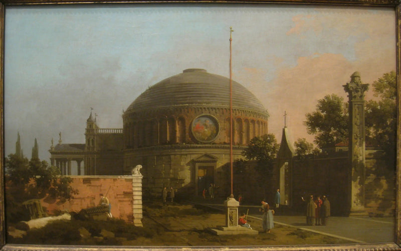 Capriccio : une chiesa circolare con cupola - Canaletto
