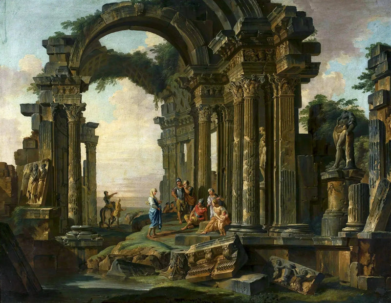 Caprice architettonico con rovine romane - Giovanni Paolo Panini