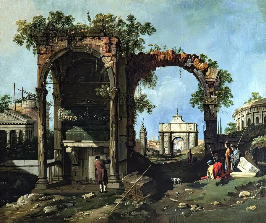 Caprice con rovine classiche e edifici - Canaletto