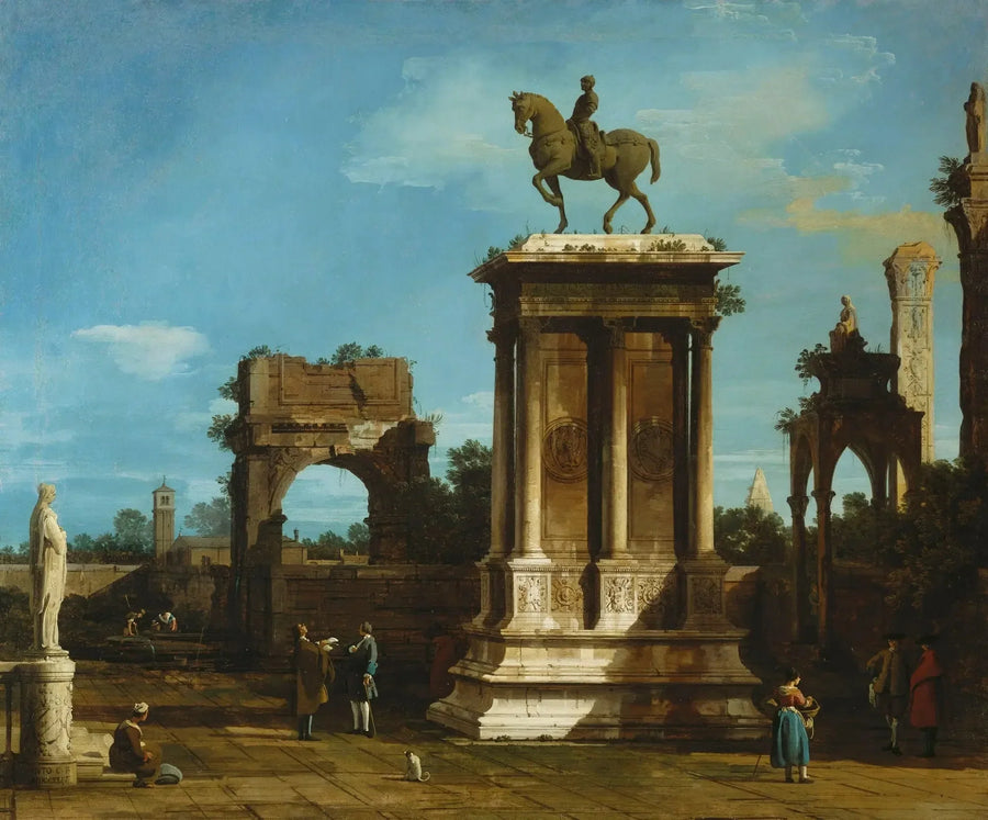 Caprice del monumento Colleoni - Canaletto