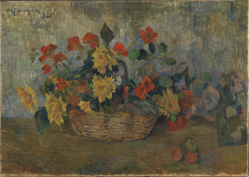 Capuccine e dalie in un cesto - Paul Gauguin
