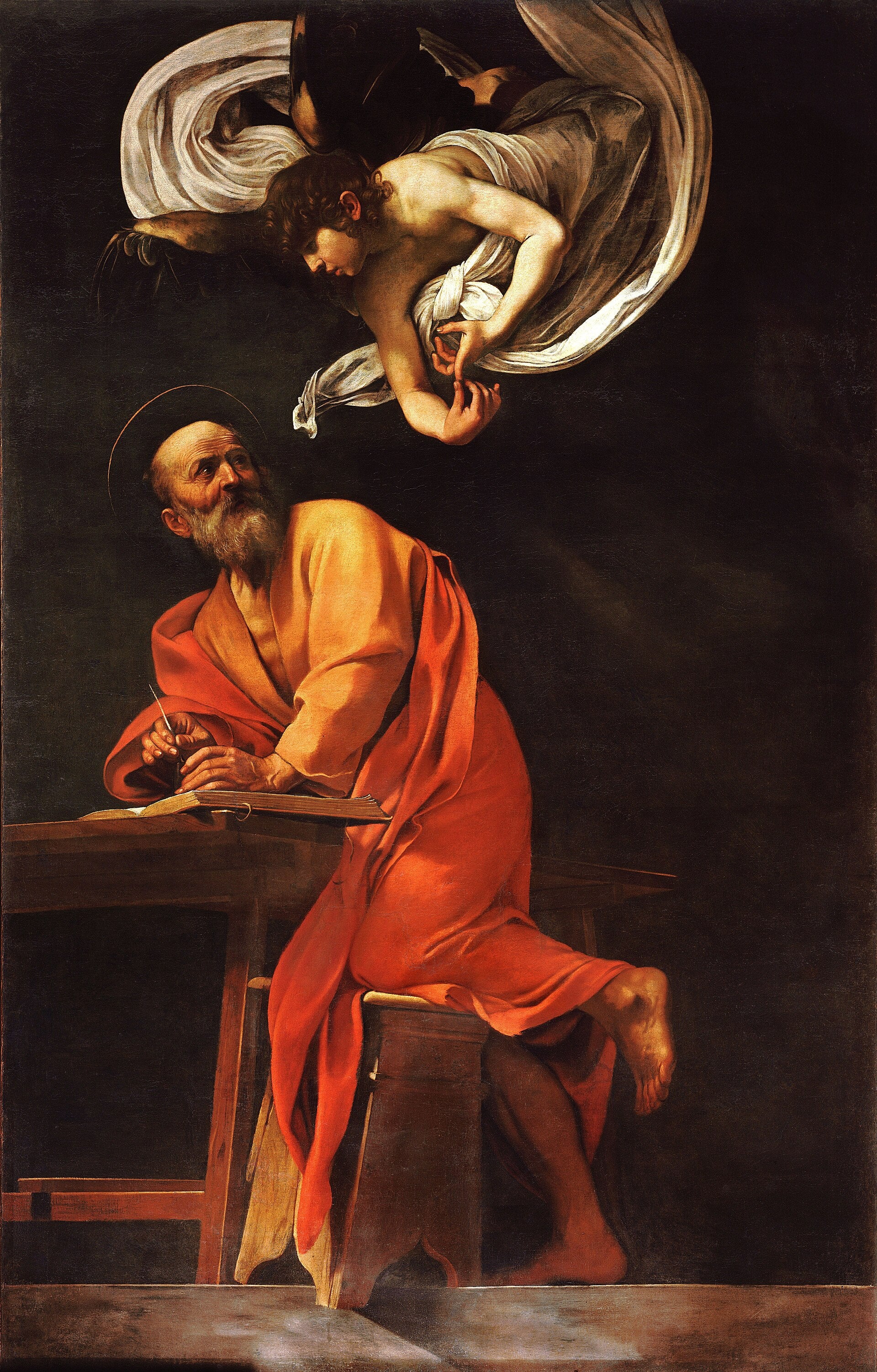 L’Inspiration de saint Matthieu - Caravage