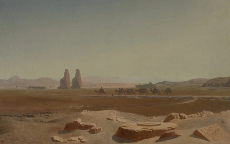 Carovana che passa vicino ai colossi di Memnone. Tebe - Jean-Léon Gérôme