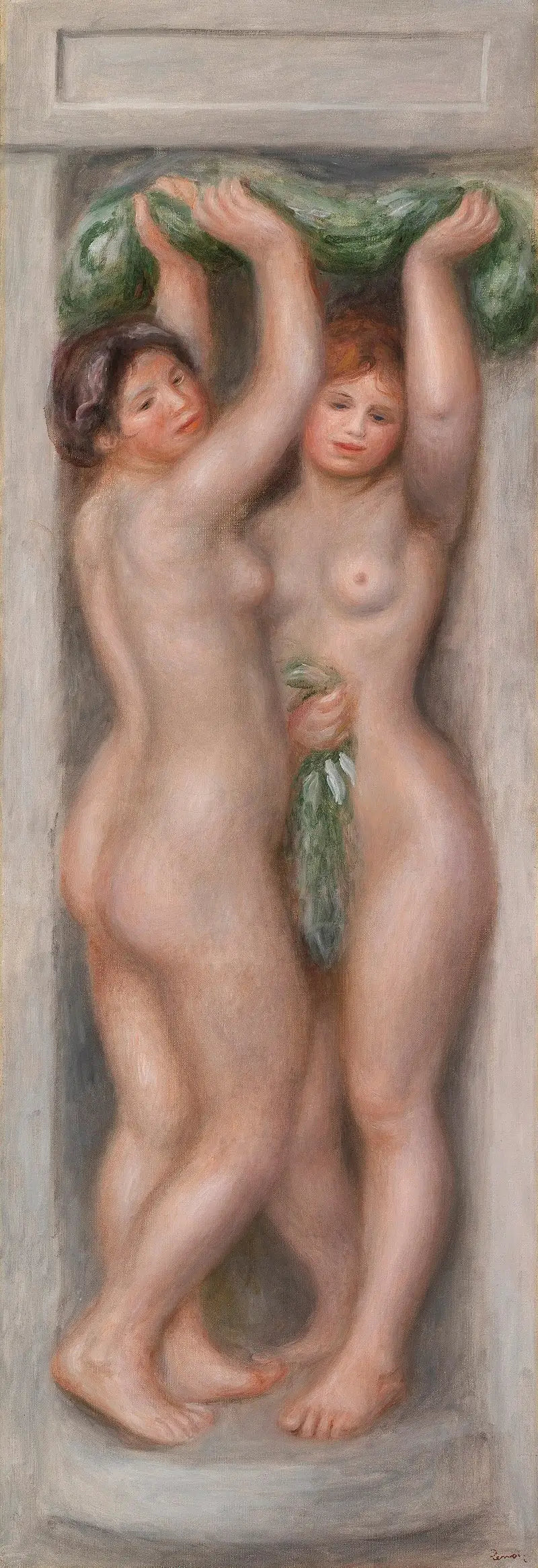 Cariatidi (Cariatidi); anche chiamato Due bagnanti (pannello decorativo) - Pierre-Auguste Renoir