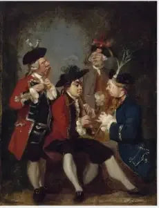 Caricatura di Sir Thomas Kennedy, James Caulfield, il visconte Charlemont, l'onorevole John Ward e Richard Phelps - Joshua Reynolds