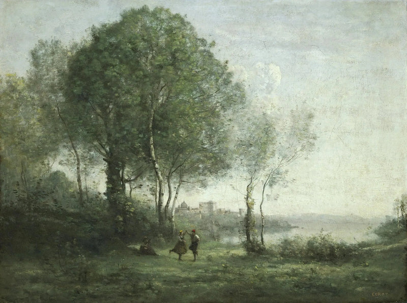 Castel Gandolfo, pastori tirolesi che ballano sul lago di Albano - Jean-Baptiste Camille Corot