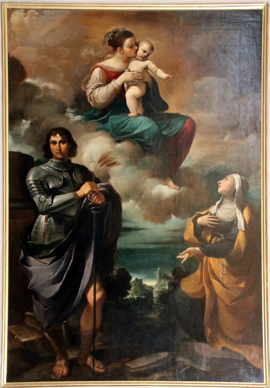 Madonna col Bambino in gloria con san Pancrazio e una santa monaca - Guercino