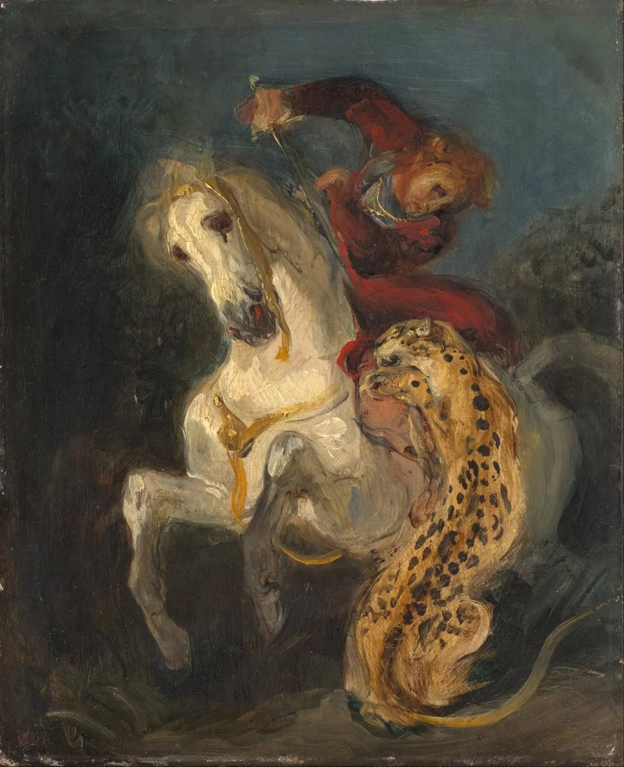 Cavaliere attaccato da un giaguaro - Eugène Delacroix