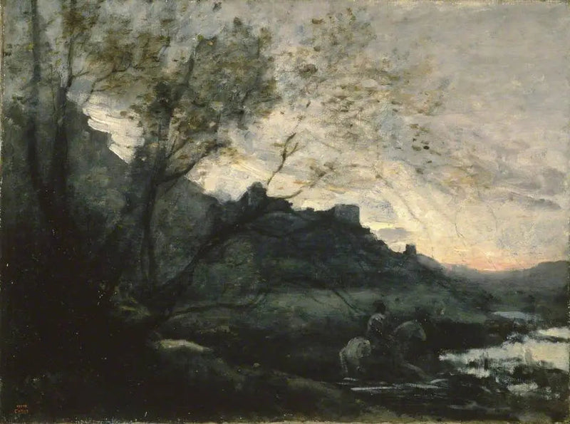 Cavaliere nell'acqua - Jean-Baptiste Camille Corot