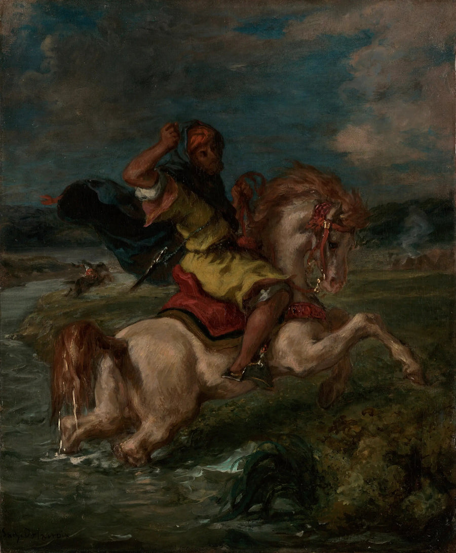 Cavaliere marocchino che attraversa un guado - Eugène Delacroix