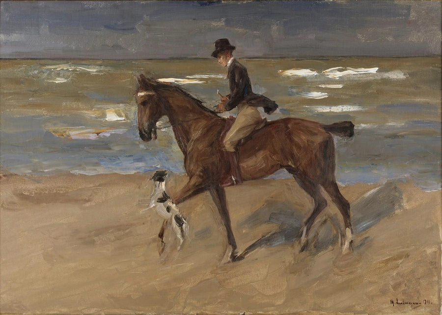 Cavaliere sulla spiaggia - Max Liebermann