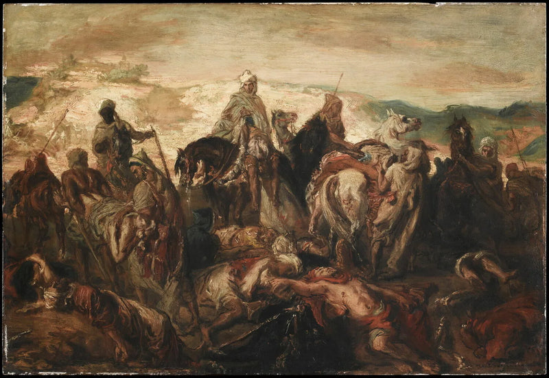 Cavalieri arabi che portano i loro morti, dopo un affare contro gli spahi - Théodore Chassériau