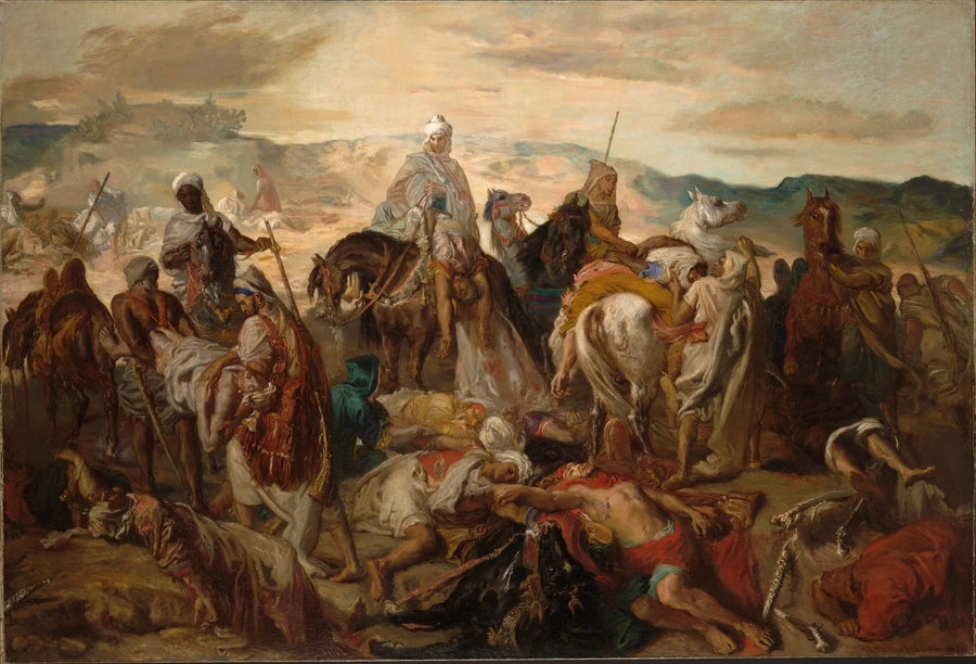 Cavalieri arabi che sollevano i loro morti - Théodore Chassériau