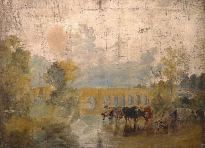 Caversham Bridge con bestiame nell'acqua - J. M. W. Turner