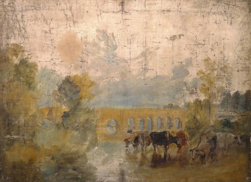Caversham Bridge con bestiame nell'acqua - J. M. W. Turner