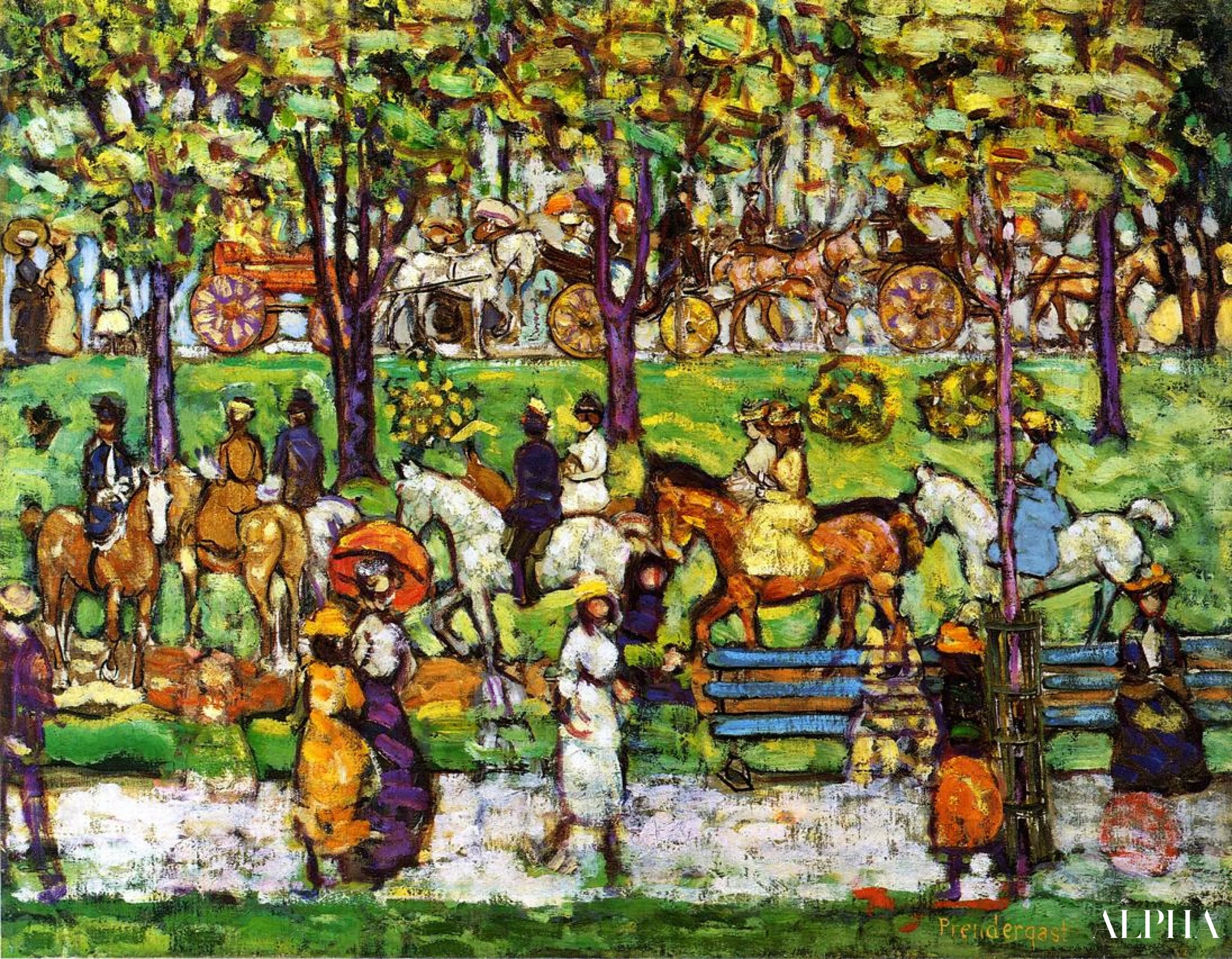 Central Park - Maurice Prendergast - Reproductions de tableaux et peintures haut de gamme