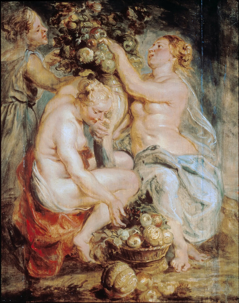 Cerere e due ninfe con un corno di abbondanza - Peter Paul Rubens