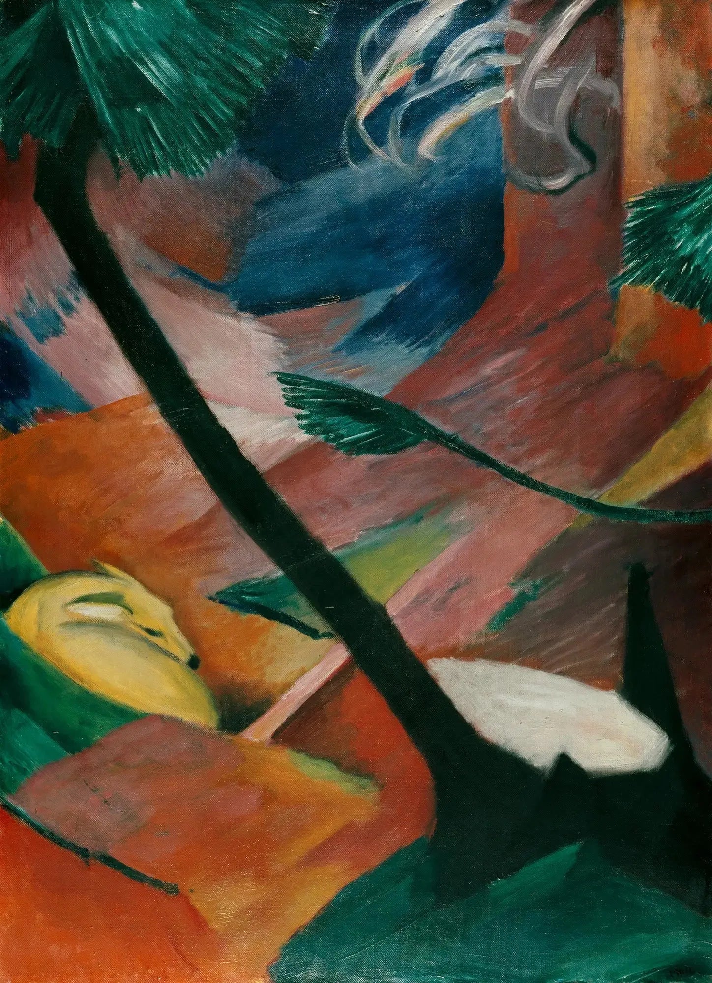 Cerf dans les bois II - Franz Marc image 1 copie de tableau peinte à la main