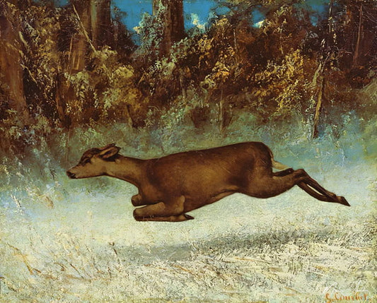 Cerf sauteur - Gustave Courbet - Reproductions de tableaux et peintures haut de gamme