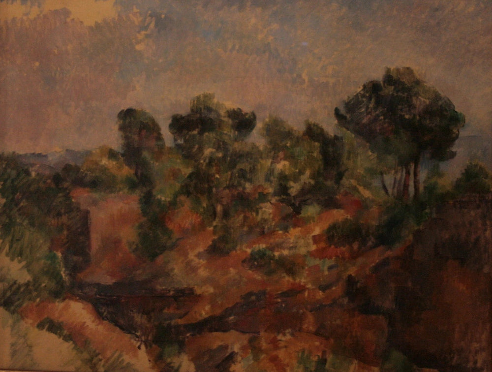 Bibémus, 1894–1895, Paul Cézanne, photographie réelle de la toile encadrée au Guggenheim – reproduction peinture à l’huile sur toile