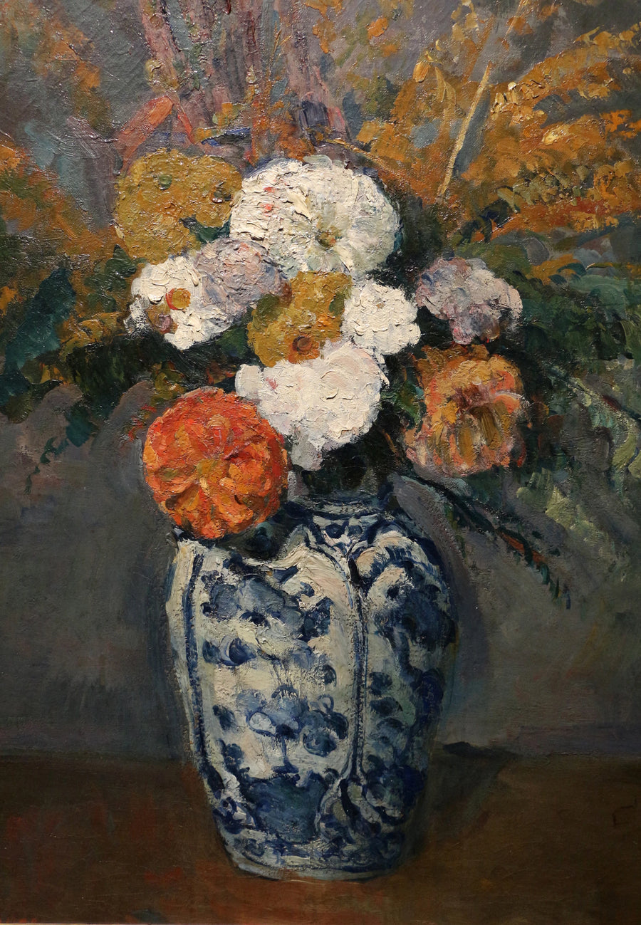 Dalie in un grande vaso di Delft - Paul Cézanne