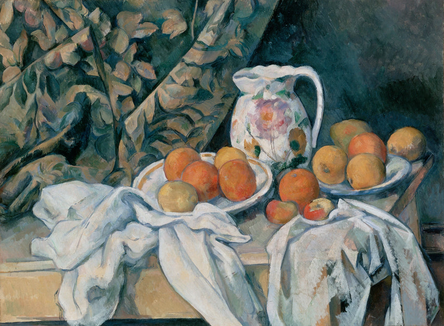 Natura morta con drappo e brocca fiorita - Paul Cézanne