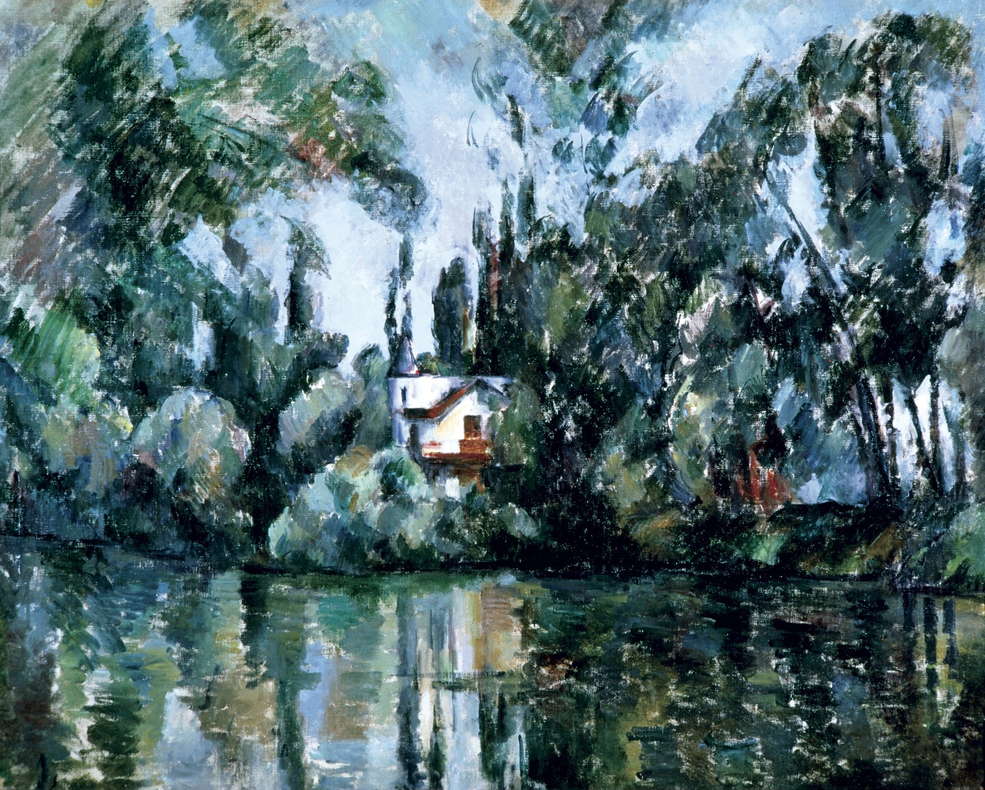 Maison au bord de la Marne 1888 1890 Paul Cézanne White House 952.3755.4 FWN 248 – reproduction peinture à l’huile sur toile