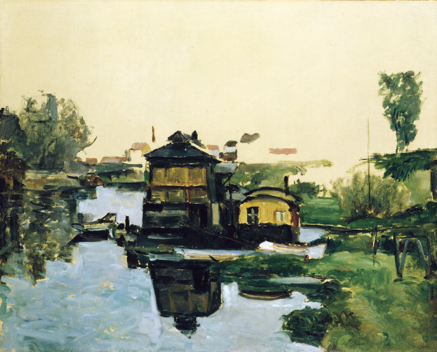 Case galleggianti su un fiume - Paul Cézanne