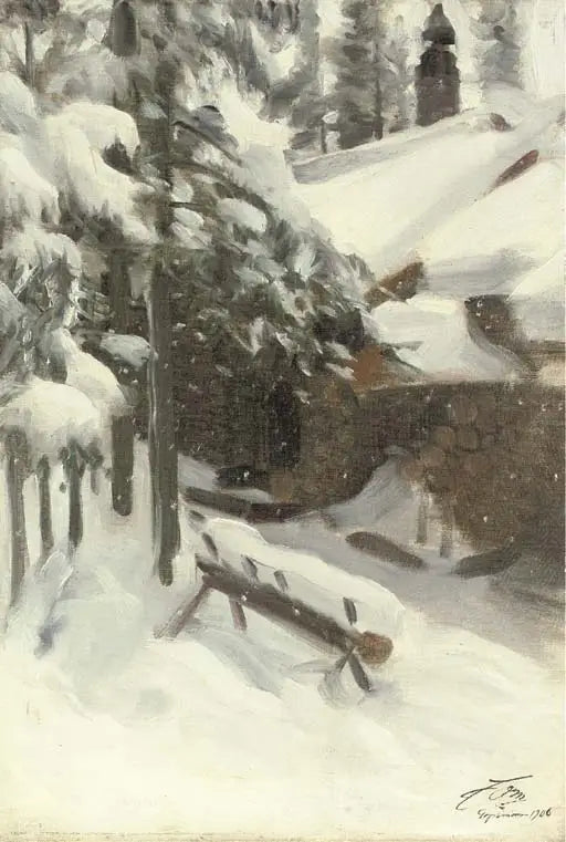 Chalet Gopsmor sotto la neve - Anders Zorn