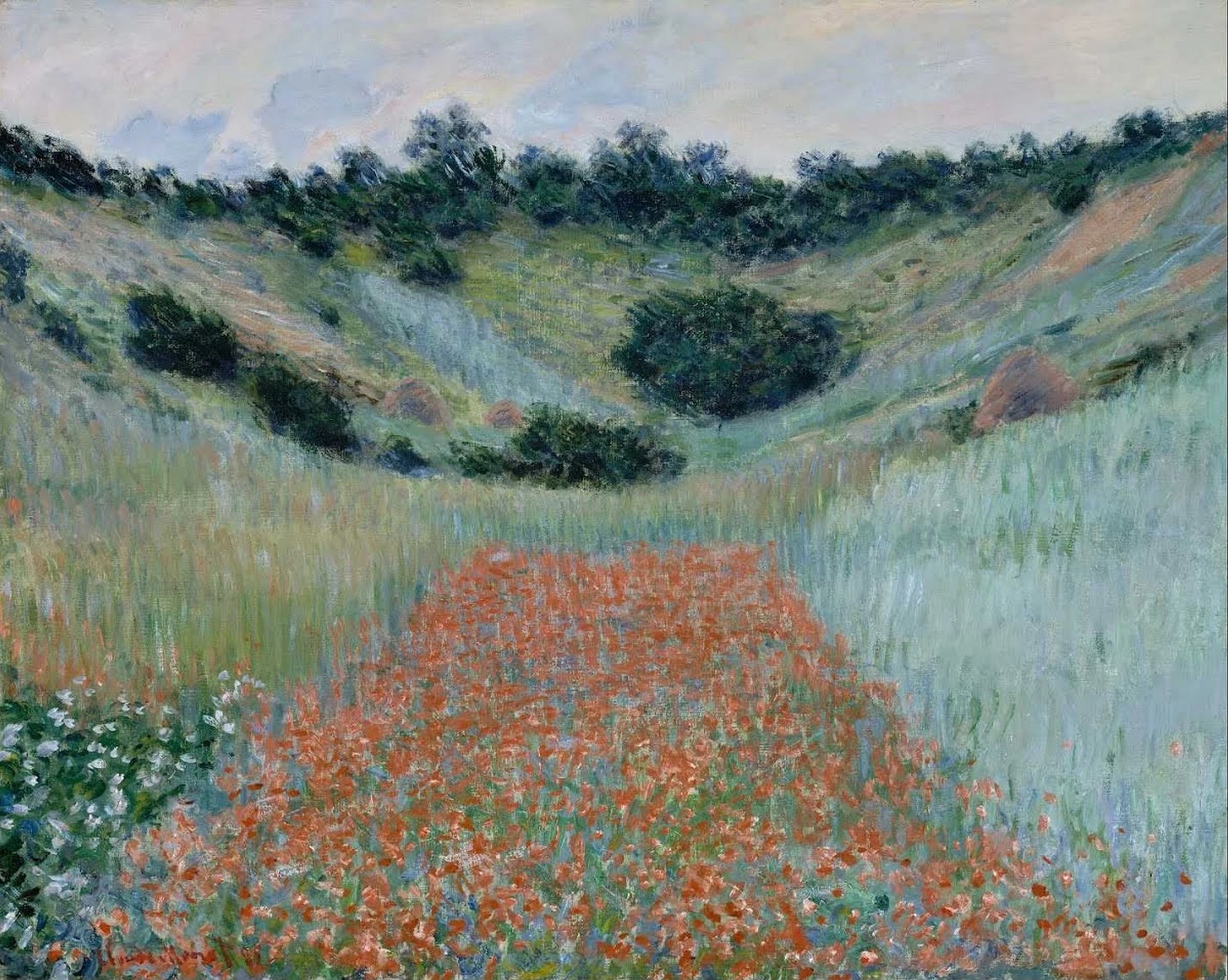 Champ de coquelicots dans un creux près de Giverny W1000 par Claude Monet, Museum of Fine Arts Boston
