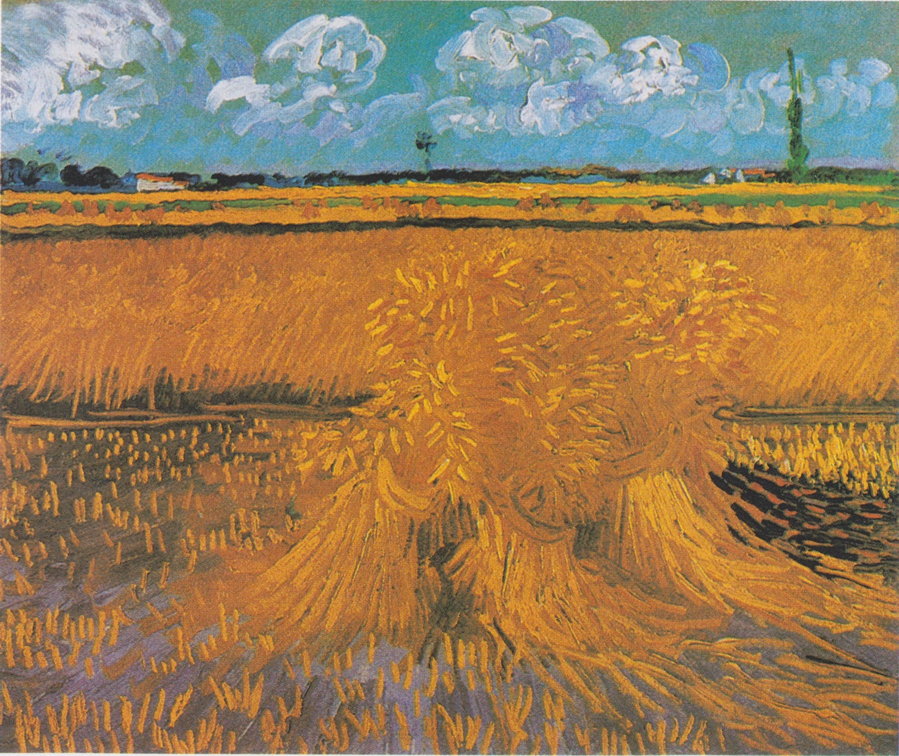 Champ de blé avec gerbes F561 de Vincent van Gogh