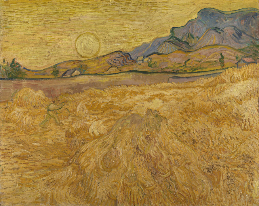 Campo di grano con falciatrice e sole - Vincent van Gogh