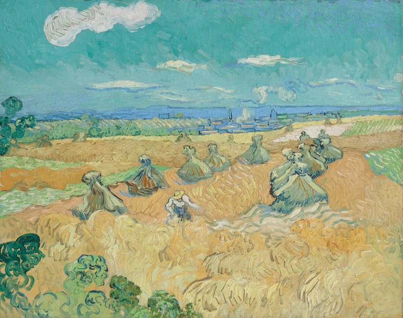 Campo di grano con covoni e mietitrice - Vincent van Gogh