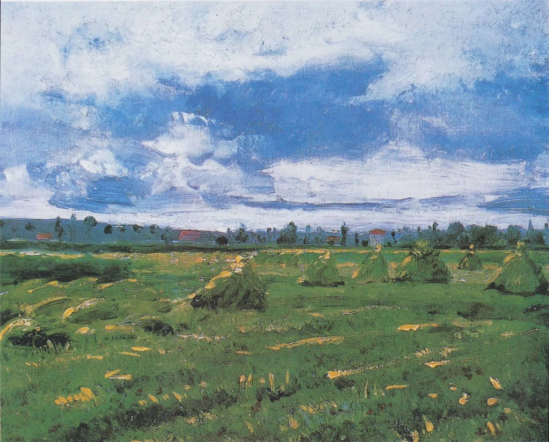 Champs de blé avec meules - Vincent van Gogh image 1 reproduction d’œuvre d’art à l’huile