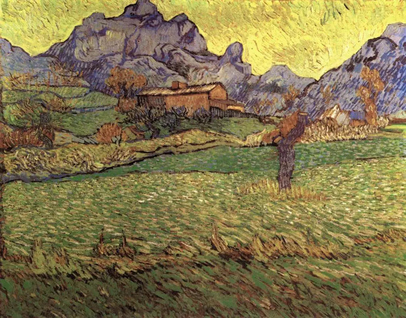 Campi di grano in un paesaggio montano - Vincent van Gogh