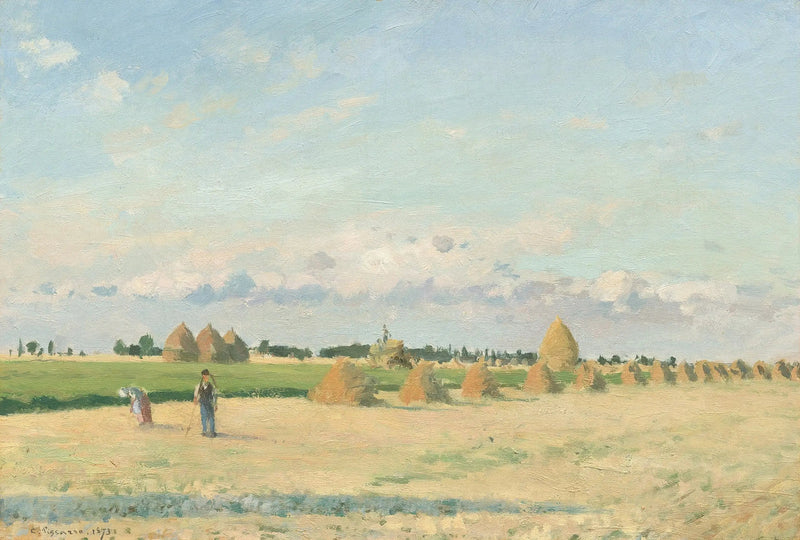Campi aperti con balle di fieno vicino a Pontoise - Camille Pissarro