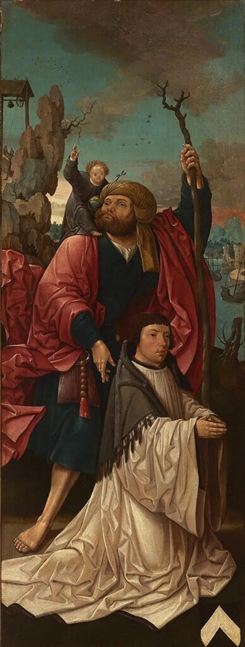 Chanoine Dirk Willemsz van Rietwijk con San Cristoforo - Jacob Cornelisz van Oostsanen