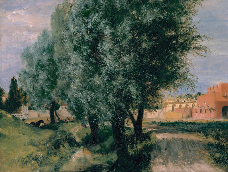 Cantiere di costruzione con salici - Adolph von Menzel