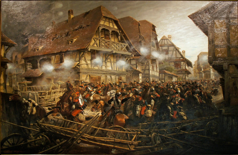 Charge du 9e régiment de cuirassiers dans le village de Morsbronn - Edoardo Detaille