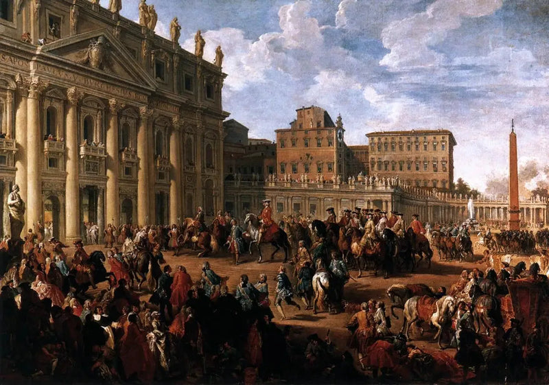 Charles de Bourbon visitando la basilica di San Pietro - Giovanni Paolo Panini