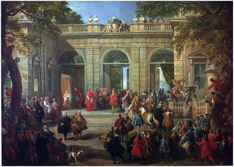Charles de Bourbon visitando il Papa Benedetto XIV al Caffè del Quirinale - Giovanni Paolo Panini
