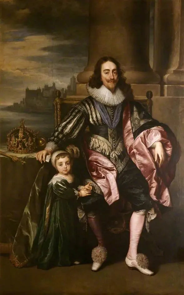 Charles Ier (1600-1649) et le prince Charles (1630-1685) - Antoine van Dyck image 1 tableau peint à l’huile sur toile