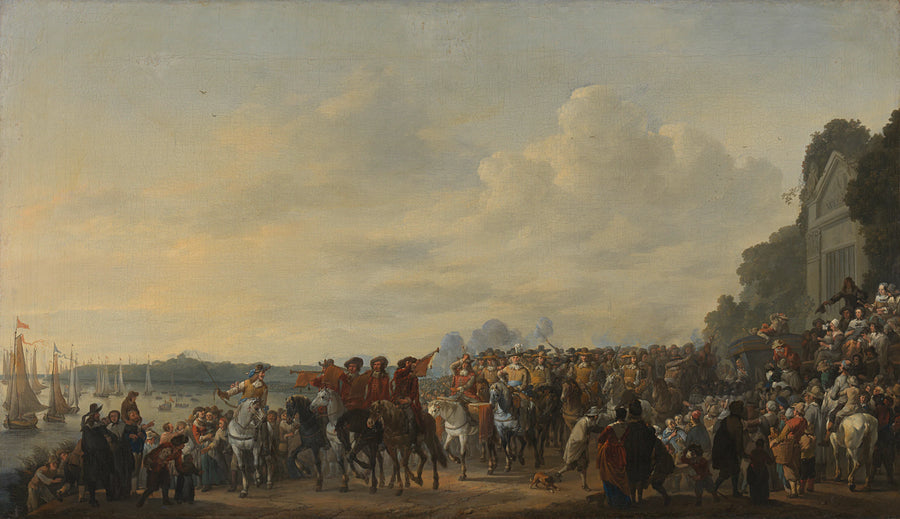 Charles II, roi d'Angleterre, au domaine Wema sur la Rotte lors de son voyage de Rotterdam à La Haye le 25 mai 1660 - Johannes Lingelbach
